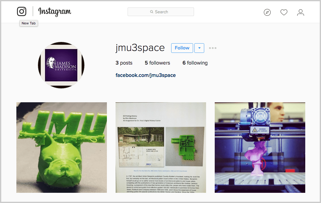 JMU 3SPACE has an Instagram!