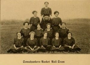 The Tomahawkers Basketball Team at the Harrisonburg Normal School in 1910 (Schoolma'am, 54)