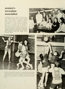 The Women's Recreation Association provided opportunities for competition for all women through intramurals (Bluestone, 66).